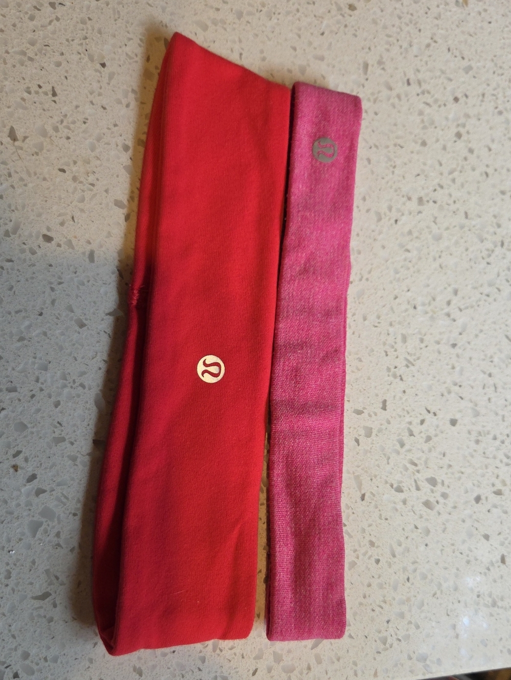Two lululemon athletica Red and Pink Headband - Lightweight Stretch Activewear